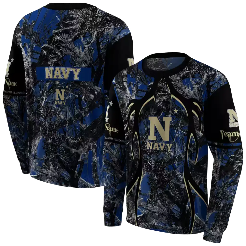 personalized navy midshipmen hunting theme blue black hoodie premium grade personalized navy midshipmen hunting theme blue black hoodie premium grade
