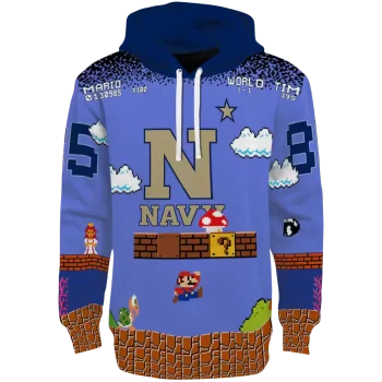 personalized navy midshipmen mario blue black hoodie best selling