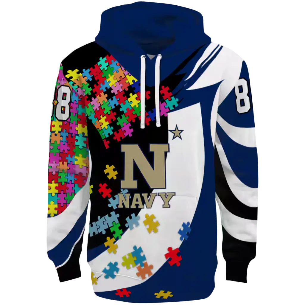 personalized navy midshipmen puzzle pieces blue hoodie best selling personalized navy midshipmen puzzle pieces blue hoodie best selling