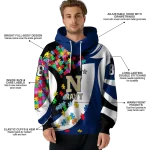 personalized navy midshipmen puzzle pieces blue hoodie best selling