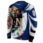 personalized navy midshipmen puzzle pieces blue hoodie best selling