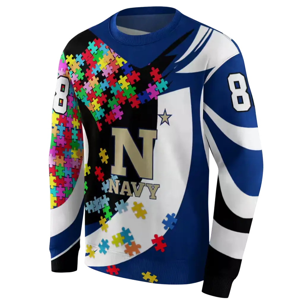 personalized navy midshipmen puzzle pieces blue hoodie new arrival personalized navy midshipmen puzzle pieces blue hoodie new arrival