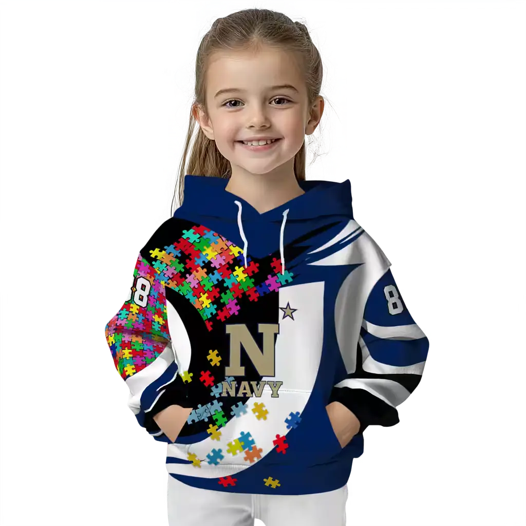 personalized navy midshipmen puzzle pieces blue hoodie top rated personalized navy midshipmen puzzle pieces blue hoodie top rated