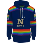 personalized navy midshipmen rainbow stripes blue hoodie best selling