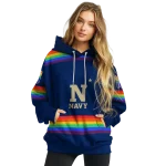personalized navy midshipmen rainbow stripes blue hoodie best selling