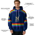 personalized navy midshipmen rainbow stripes blue hoodie best selling