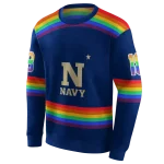 personalized navy midshipmen rainbow stripes blue hoodie best selling