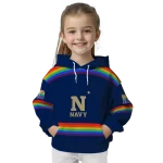 personalized navy midshipmen rainbow stripes blue hoodie best selling