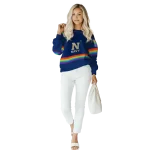 personalized navy midshipmen rainbow stripes blue hoodie best selling