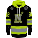 personalized navy midshipmen safety motif black neon green hoodie best selling