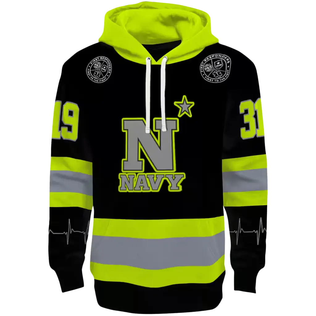 personalized navy midshipmen safety motif black neon green hoodie best selling personalized navy midshipmen safety motif black neon green hoodie best selling