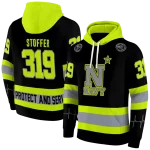 personalized navy midshipmen safety motif black neon green hoodie best selling