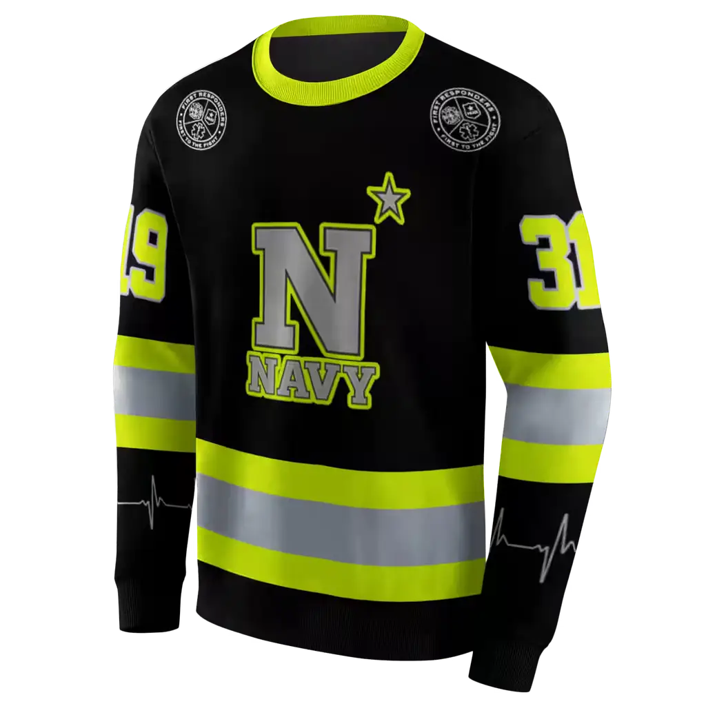 personalized navy midshipmen safety motif black neon green hoodie new arrival personalized navy midshipmen safety motif black neon green hoodie new arrival