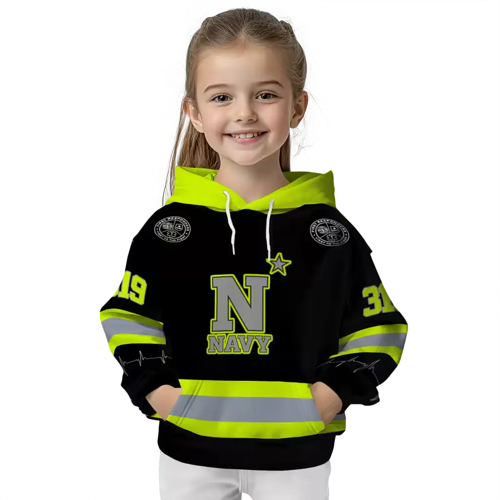 personalized navy midshipmen safety motif black neon green hoodie top rated personalized navy midshipmen safety motif black neon green hoodie top rated