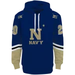 personalized navy midshipmen striped sleeves blue hoodie best selling