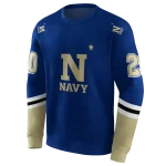 personalized navy midshipmen striped sleeves blue hoodie best selling