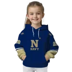personalized navy midshipmen striped sleeves blue hoodie best selling