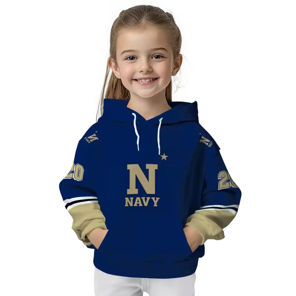 personalized navy midshipmen striped sleeves blue hoodie top rated personalized navy midshipmen striped sleeves blue hoodie top rated