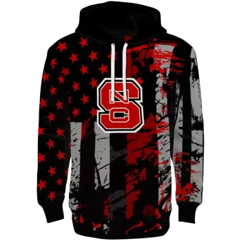 personalized nc state wolfpack distressed flag red black hoodie best selling