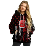 personalized nc state wolfpack distressed flag red black hoodie best selling
