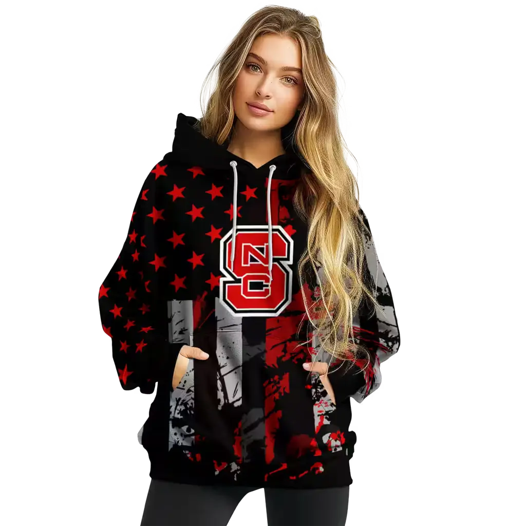 personalized nc state wolfpack distressed flag red black hoodie high quality personalized nc state wolfpack distressed flag red black hoodie high quality