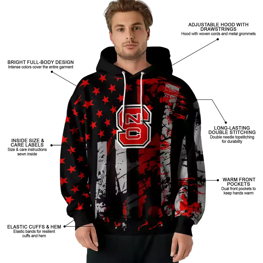 personalized nc state wolfpack distressed flag red black hoodie latest model personalized nc state wolfpack distressed flag red black hoodie latest model