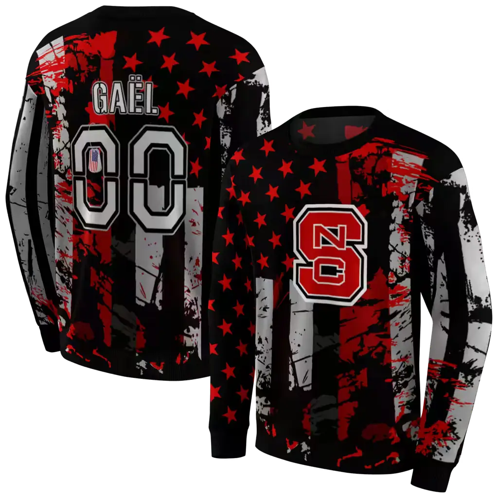 personalized nc state wolfpack distressed flag red black hoodie premium grade personalized nc state wolfpack distressed flag red black hoodie premium grade