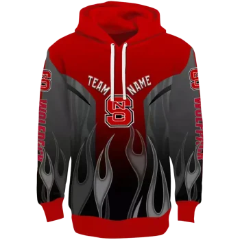 personalized nc state wolfpack flame design red hoodie best selling