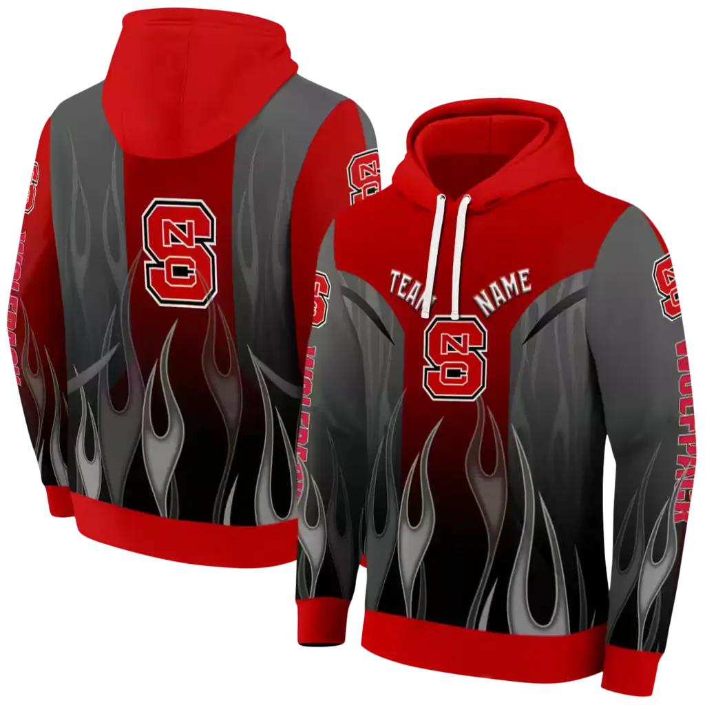 personalized nc state wolfpack flame design red hoodie fashion forward personalized nc state wolfpack flame design red hoodie fashion forward