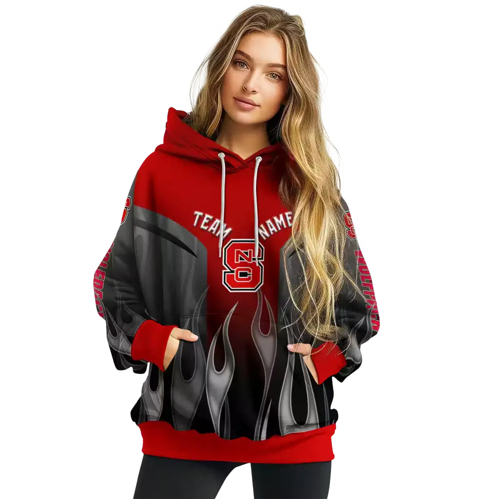 personalized nc state wolfpack flame design red hoodie high quality personalized nc state wolfpack flame design red hoodie high quality
