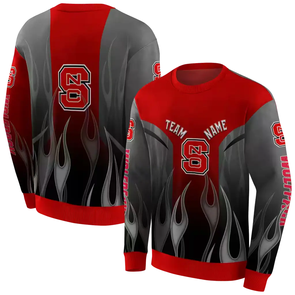 personalized nc state wolfpack flame design red hoodie premium grade personalized nc state wolfpack flame design red hoodie premium grade