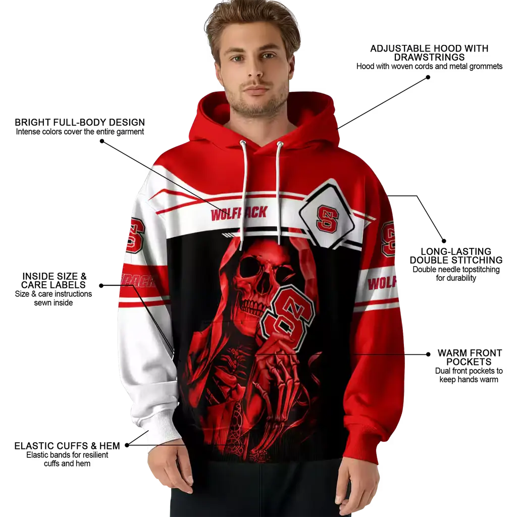 personalized nc state wolfpack grim reaper red black hoodie latest model personalized nc state wolfpack grim reaper red black hoodie latest model