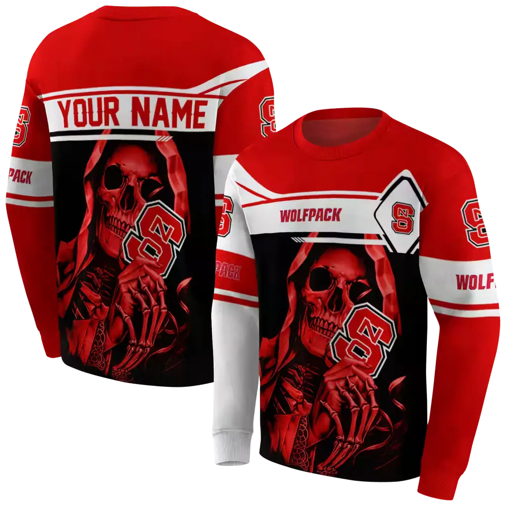 personalized nc state wolfpack grim reaper red black hoodie premium grade personalized nc state wolfpack grim reaper red black hoodie premium grade