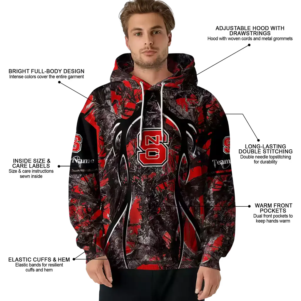 personalized nc state wolfpack hunting theme red black hoodie latest model personalized nc state wolfpack hunting theme red black hoodie latest model