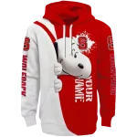 personalized nc state wolfpack peeking snoopy red hoodie best selling
