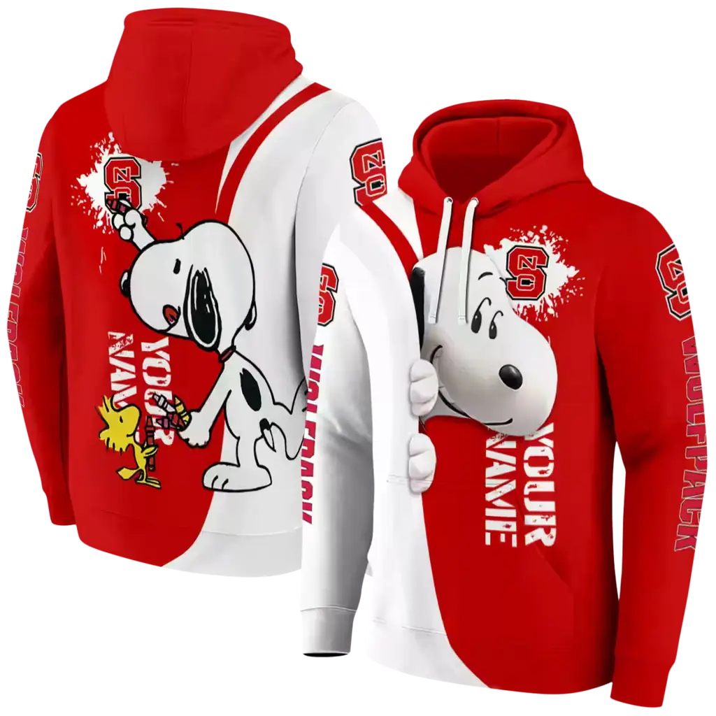 personalized nc state wolfpack peeking snoopy red hoodie fashion forward personalized nc state wolfpack peeking snoopy red hoodie fashion forward