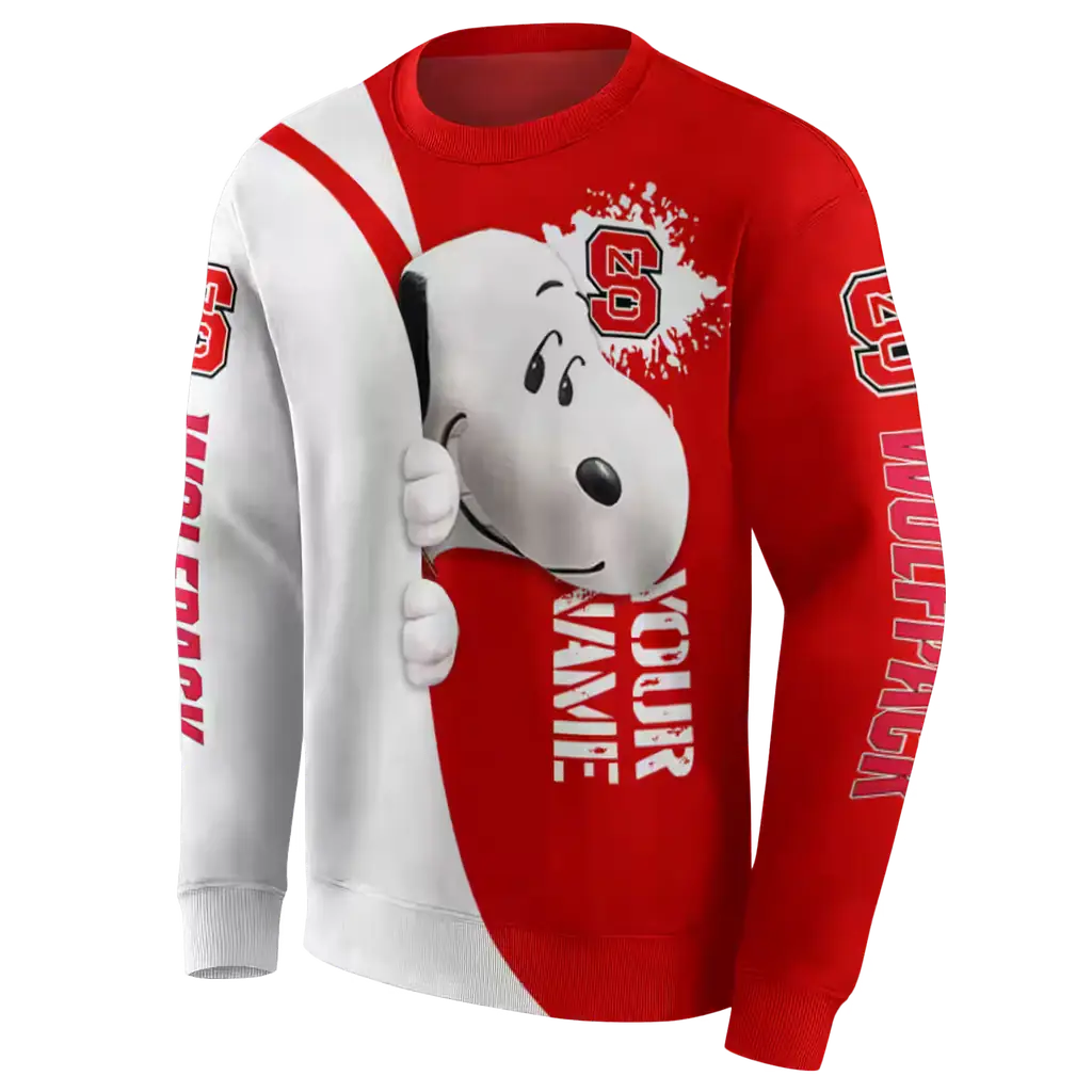 personalized nc state wolfpack peeking snoopy red hoodie new arrival personalized nc state wolfpack peeking snoopy red hoodie new arrival
