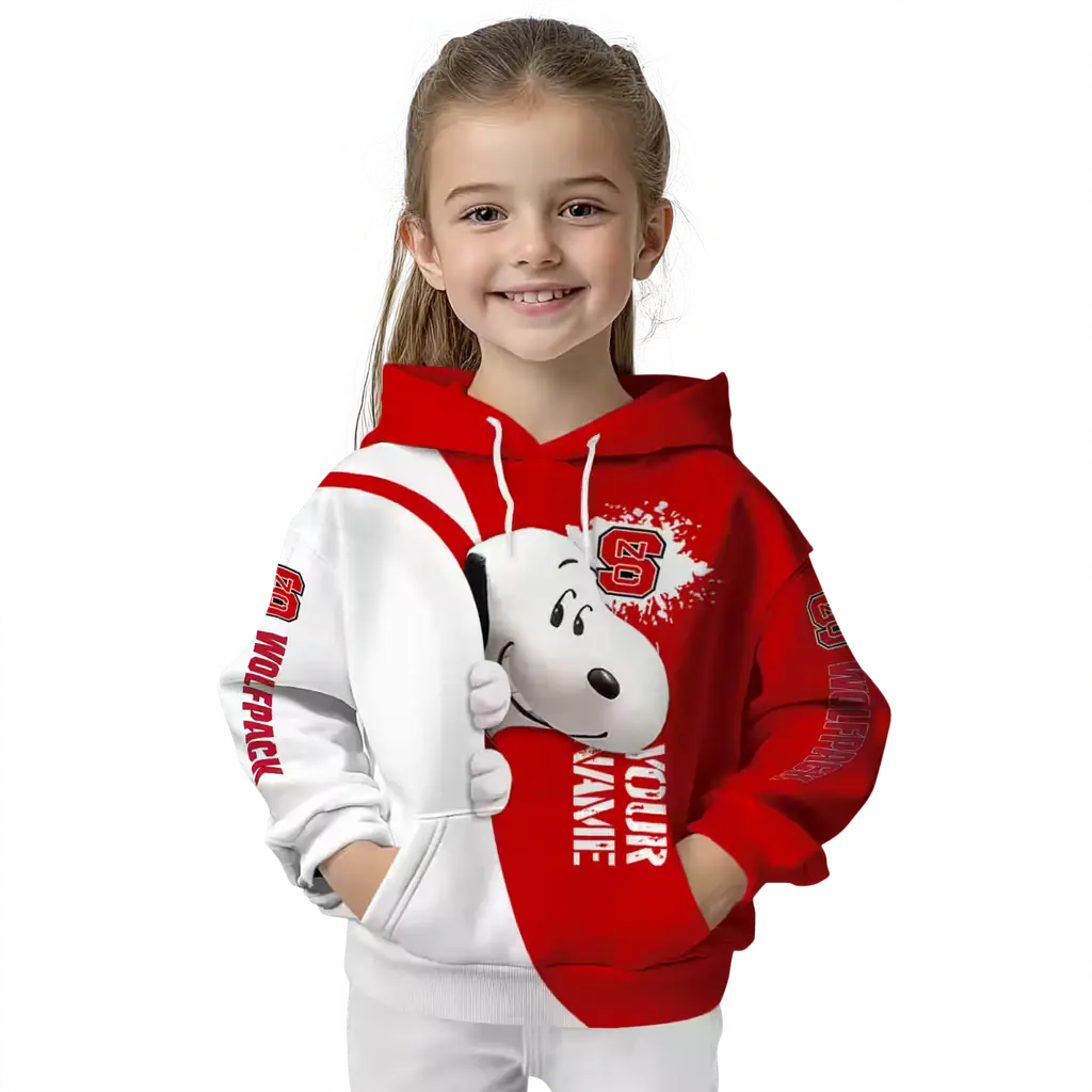 personalized nc state wolfpack peeking snoopy red hoodie top rated personalized nc state wolfpack peeking snoopy red hoodie top rated