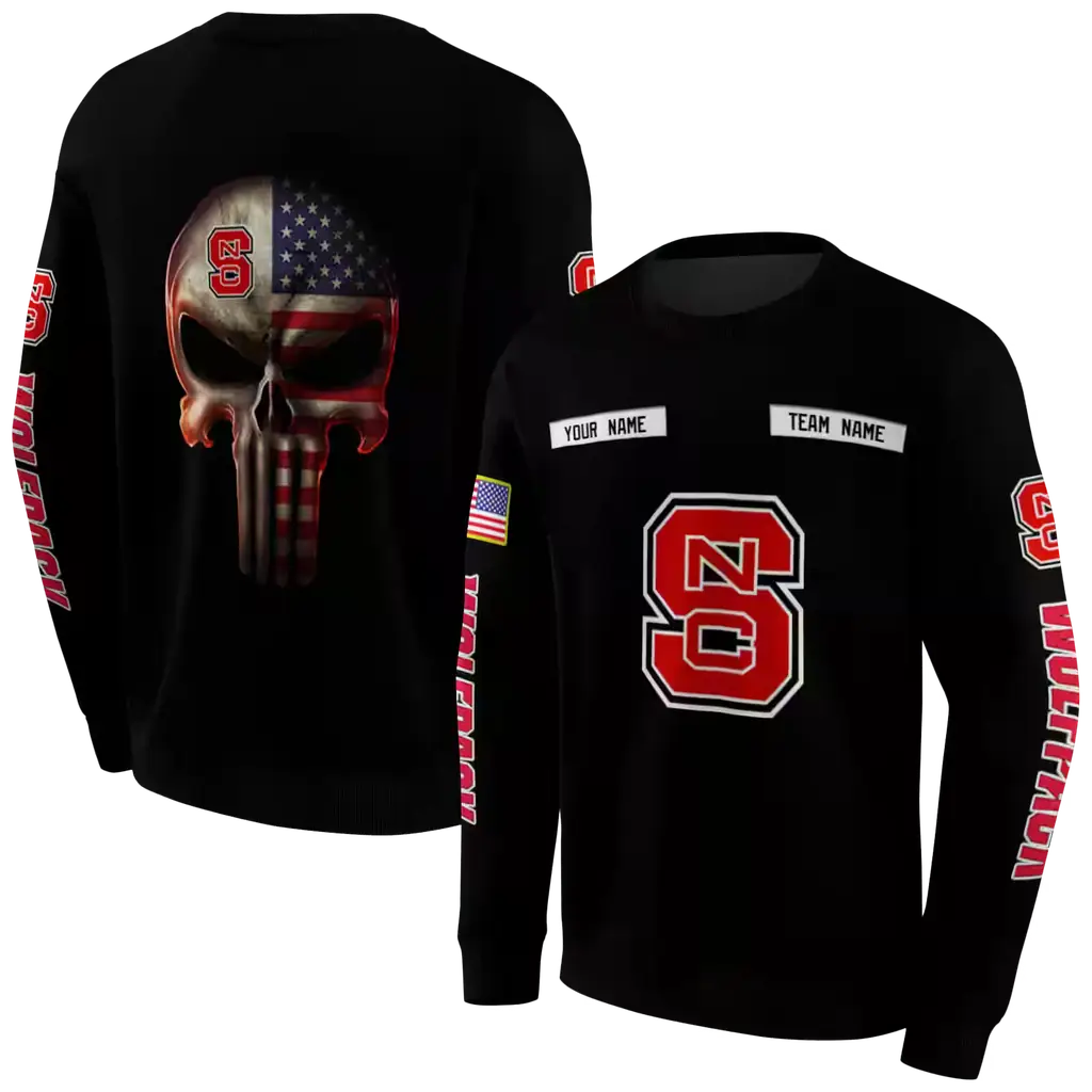 personalized nc state wolfpack punisher skull black hoodie premium grade personalized nc state wolfpack punisher skull black hoodie premium grade