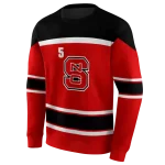 personalized nc state wolfpack striped pattern red hoodie best selling