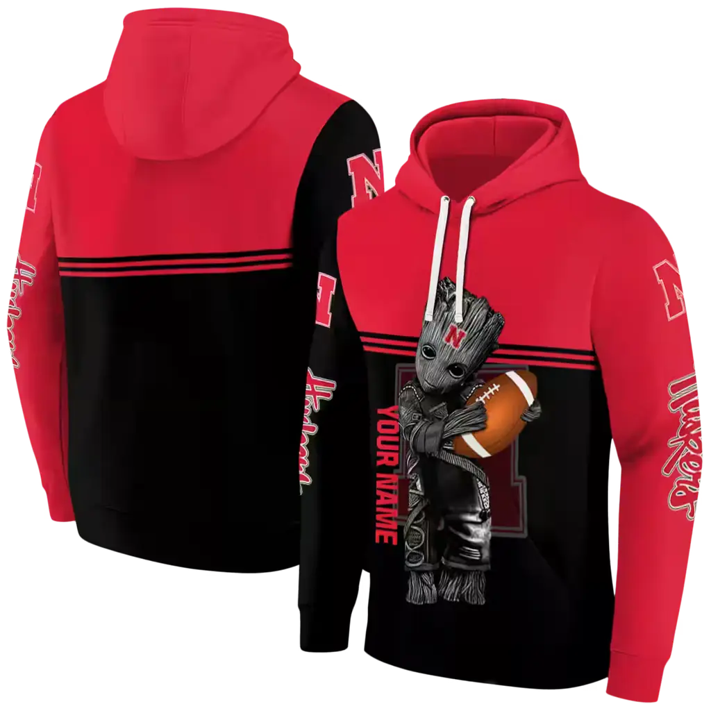 personalized nebraska cornhuskers baby groot red black hoodie fashion forward personalized nebraska cornhuskers baby groot red black hoodie fashion forward