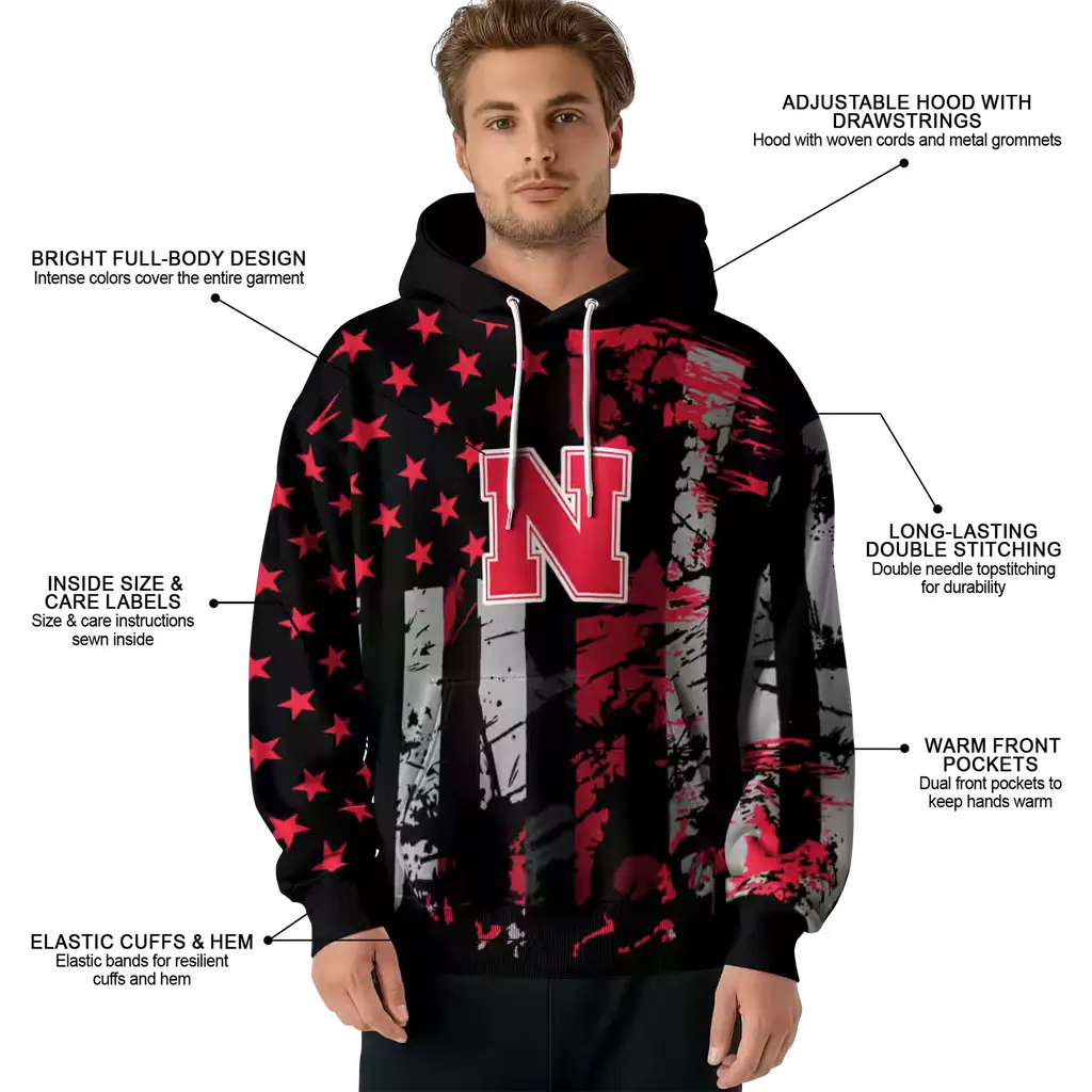 personalized nebraska cornhuskers distressed flag red black hoodie latest model personalized nebraska cornhuskers distressed flag red black hoodie latest model
