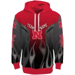 personalized nebraska cornhuskers flame design red hoodie best selling