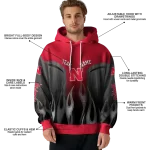 personalized nebraska cornhuskers flame design red hoodie best selling