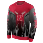 personalized nebraska cornhuskers flame design red hoodie best selling