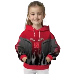 personalized nebraska cornhuskers flame design red hoodie best selling