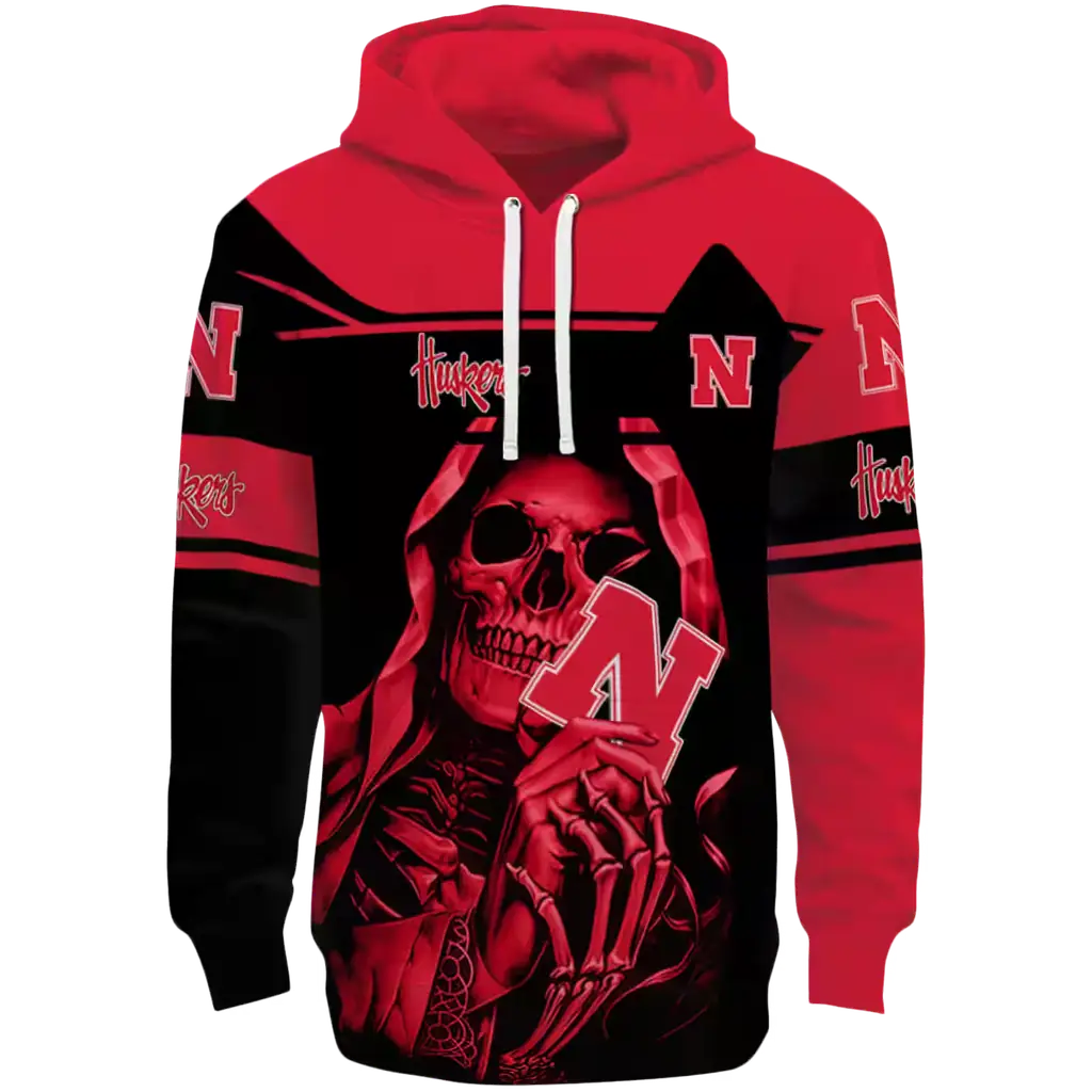 personalized nebraska cornhuskers grim reaper red black hoodie best selling personalized nebraska cornhuskers grim reaper red black hoodie best selling