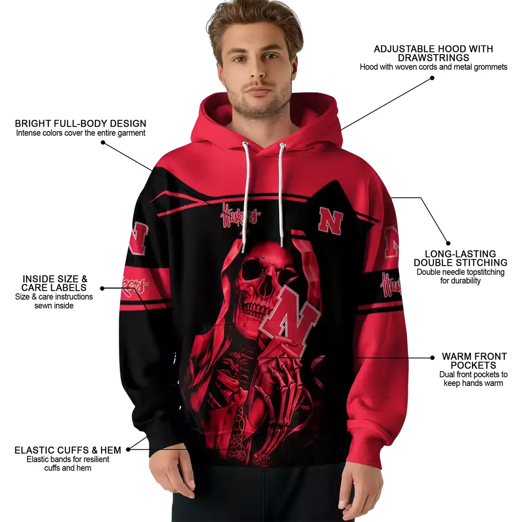 personalized nebraska cornhuskers grim reaper red black hoodie latest model personalized nebraska cornhuskers grim reaper red black hoodie latest model