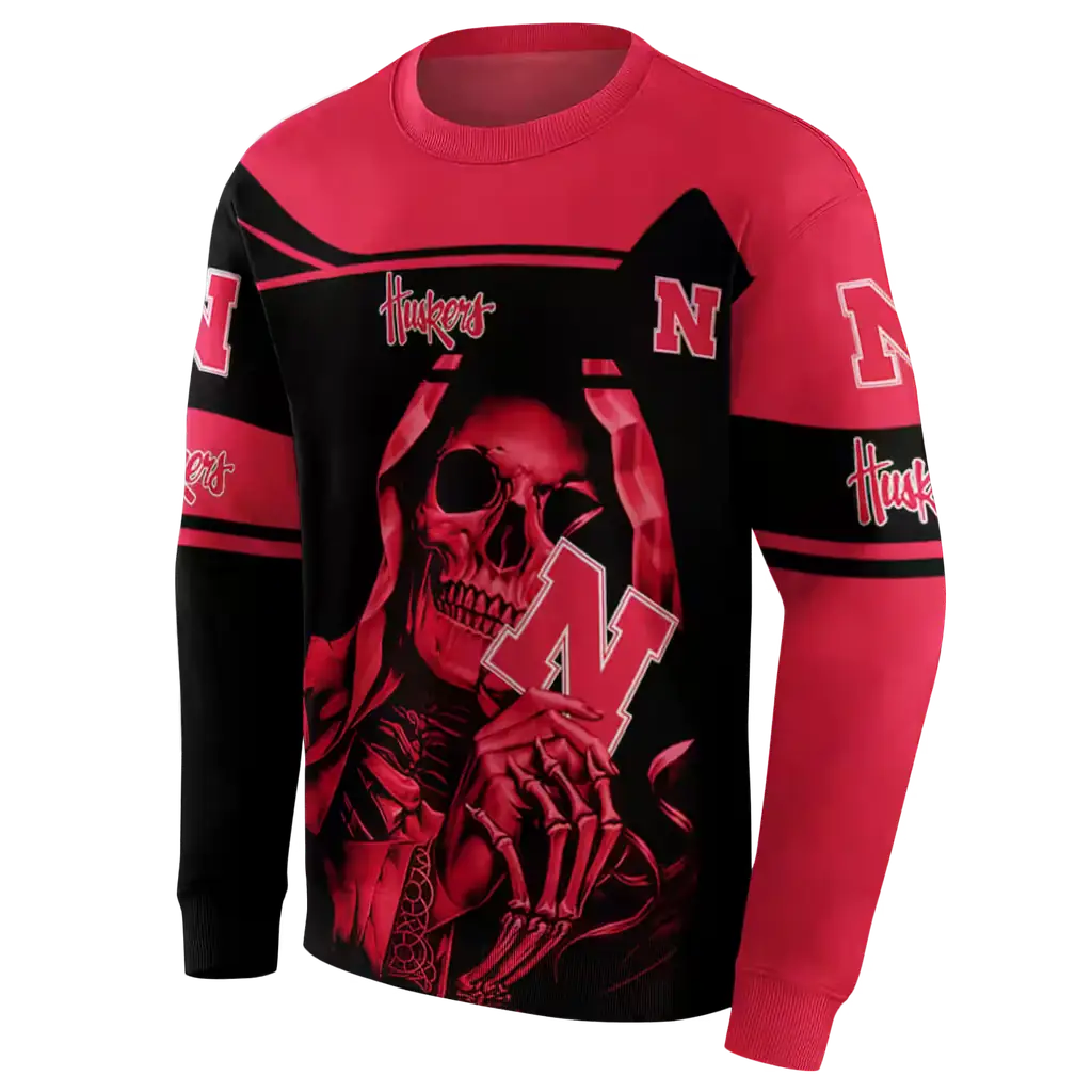personalized nebraska cornhuskers grim reaper red black hoodie new arrival personalized nebraska cornhuskers grim reaper red black hoodie new arrival