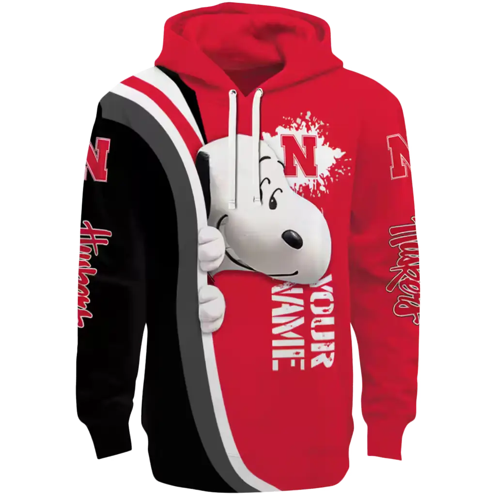 personalized nebraska cornhuskers peeking snoopy red hoodie best selling personalized nebraska cornhuskers peeking snoopy red hoodie best selling